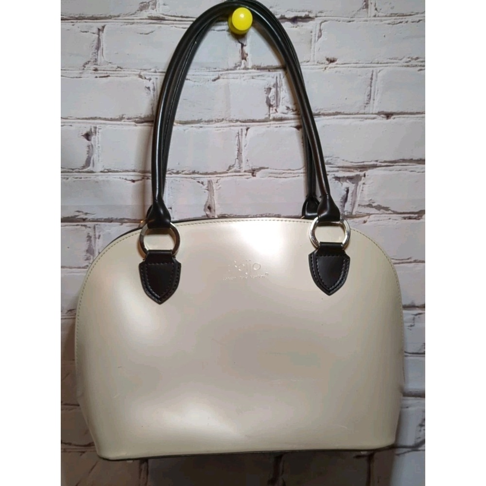 BEIJO CLASSIC Blk/White Purse Handbag 'Over The Moon' Double Strap‎ & Dust Cover